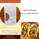 Spice Hut -Southwestern Mojave Spice Blend,, No Salt, Organic, All-Purpose Seasoning for Tex Mex, BBQ, and Taco Meat - Perfect Dry Rub and Spices