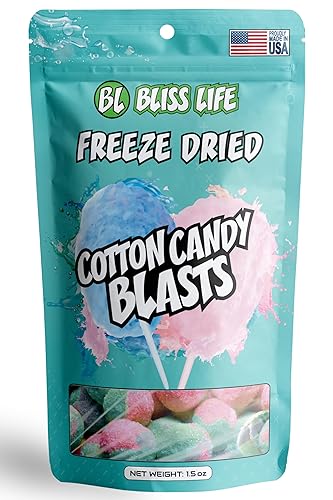 Bliss Life Cotton Candy Freeze Dried Sugar Candy from TikTok, ASMR Crunchy Candy, Spicy Sweet and Sour Kids Snacks, Unique Novelty Snack for Kids