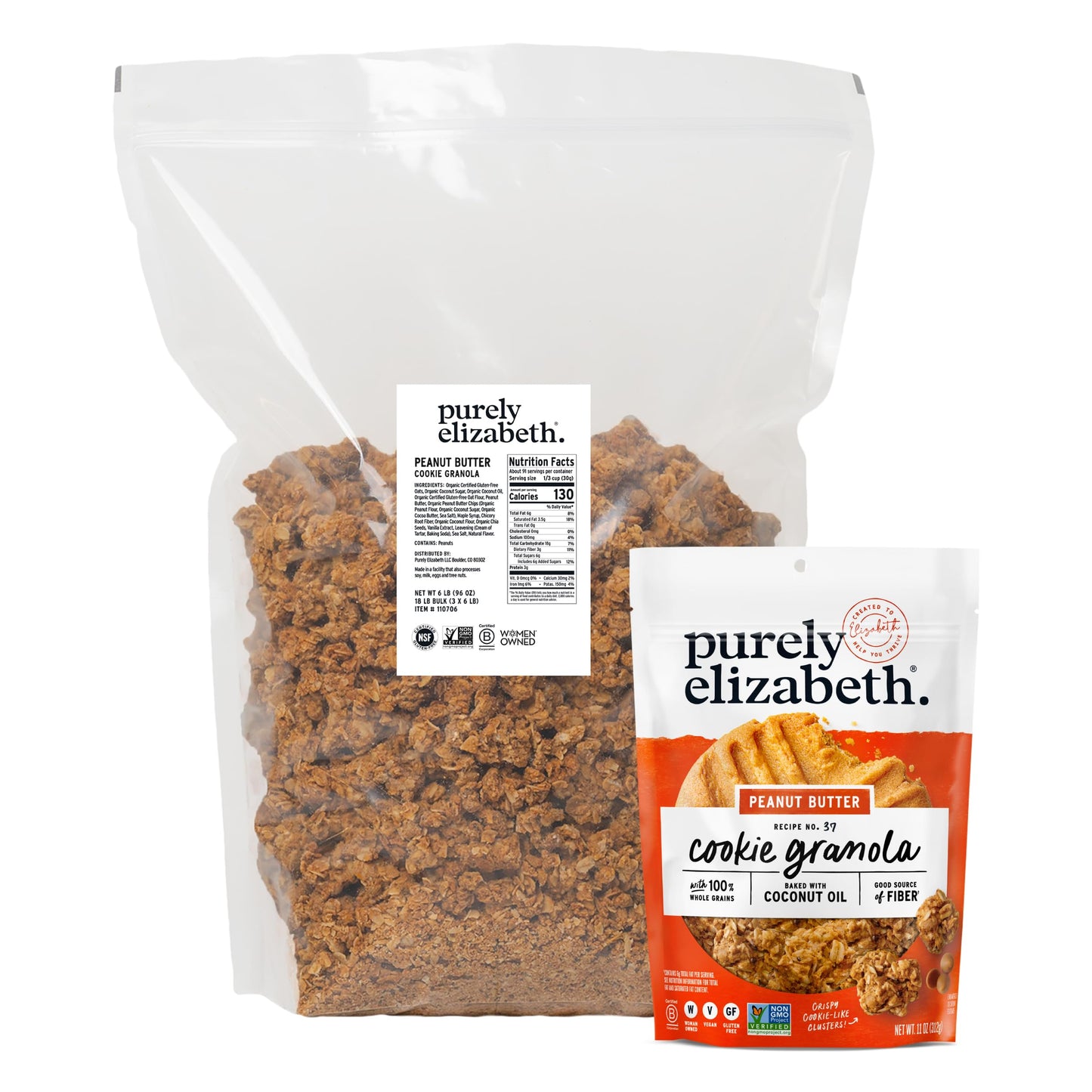 Purely Elizabeth, Cookie Granola, Peanut Butter, 6lb Bag