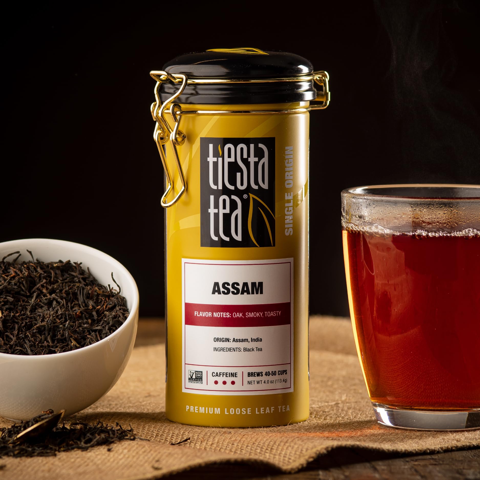 Tiesta Tea - Assam Black Tea, Loose Leaf, Single Origin Premium Black from India, High Caffeinated, Make Hot or Iced & Brews Up to 50 Cups, Pure
