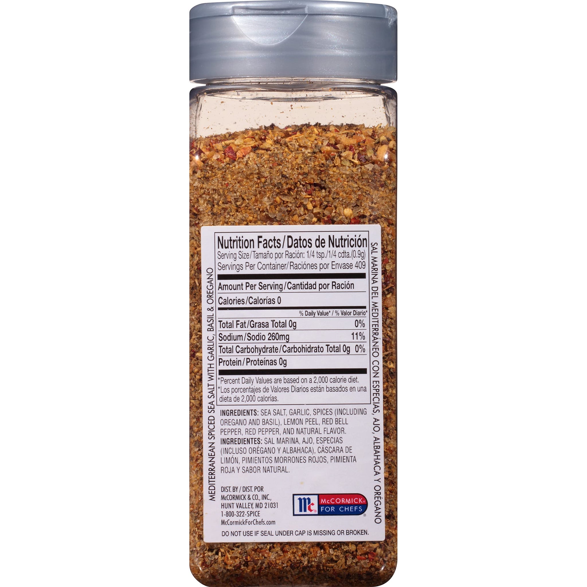 McCormick Culinary Mediterranean Spiced Sea Salt, 13 oz - One 13 Ounce Container of Mediterranean Spiced Sea Salt With Garlic, Basil, and Oregano