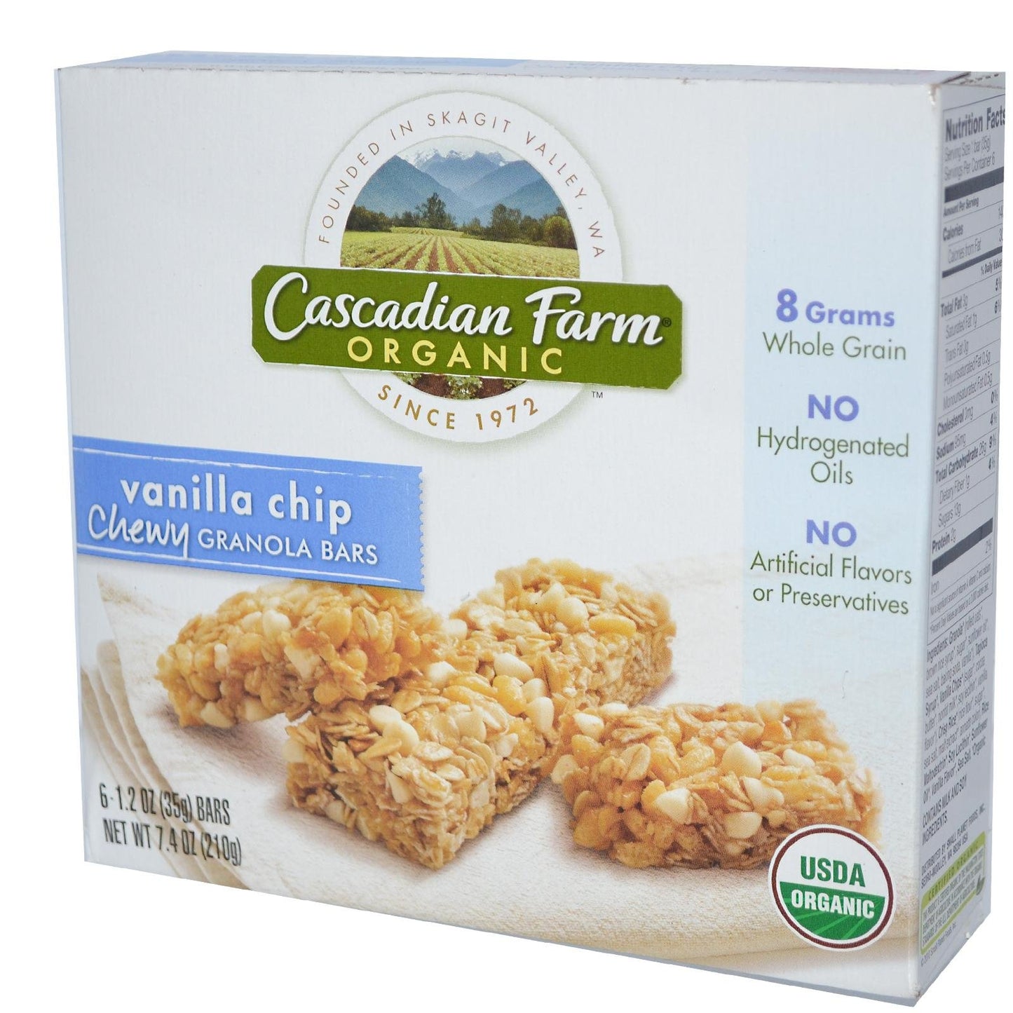 Cascadian Farms Chewy Granola Bars Vanilla Chip - 5 Bars