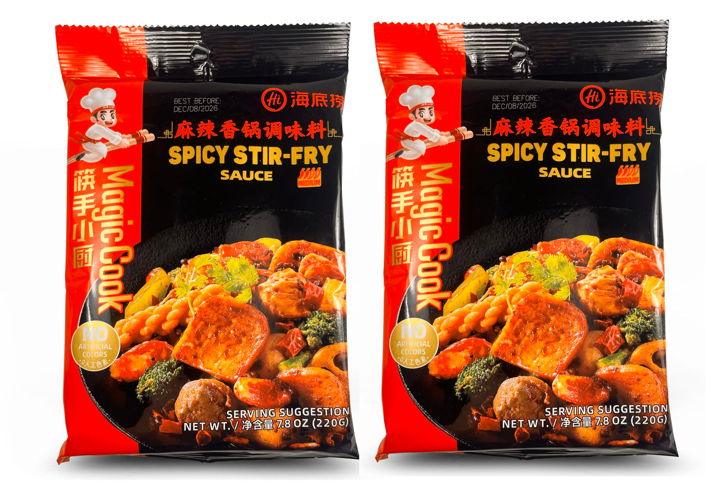 NT# Hai Di Lao Basic Stir Fry Sauce - Spicy Mala Xiang Guo 2 x 110g -Simply par-boiled ingredients, drain ingredients and fry with this sauce