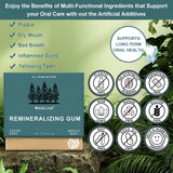 Remineralizing Chewing Gum with Hydroxyapatite, Xylitol - Enamel Protection, Fresh Breath Oral Health, No Aspartame, Dyes, Gluten, Sugar Free, Natural