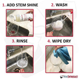 Wine Enthusiast Stem Shine - Wine Glass Liquid Cleaner to Eliminate Streaks, Remove Odor, Clean Contaminants & Grim - Hand Wash Delicate Glassware