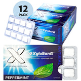 XyloBurst Gum | Xylitol Chewing Gum | Sugar Free, Gluten Free, Keto Friendly | Aspartame Free Gum For Oral Health | Peppermint | 12 Pieces, Pack of 12