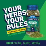 Litehouse Freeze Dried Thyme - Substitute for Fresh Thyme, Jar Equal to 5 Thyme Fresh Bunches, Organic, Thyme Seasoning, Non-GMO, Gluten-Free - 0.52