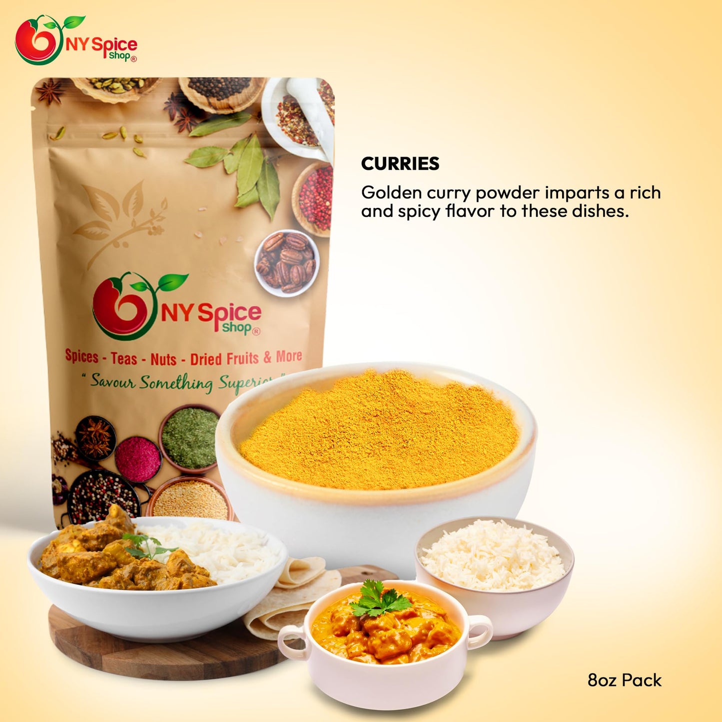 NY Spice Shop Indonesian Rendang Masala Seasoning - 1 Pound Yellow Curry Powder - Ground Curry Powder Perfect for Curry Seasoning Paste & Curry Sauce