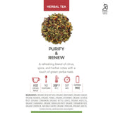 Teabloom Purify and Renew Loose Leaf Herbal Tea with Lemon, Herbs & Yerba Maté | Lightly Caffeinated Garden-Inspired Blend | Canister Makes 35-50 Cups