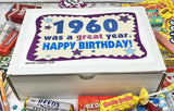 1960 Retro Candy Gift Box, 66th Birthday Gift for Men & Women