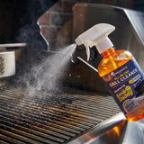 Grill Cleaner for Outdoor Grill - Bbq Cleaner Spray and Griddle Cleaner Kit with Grill Cleaning Tools and Citrus Cleaner 4 Pack