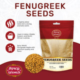 Spicy World Fenugreek Seeds (Methi) 7 Ounce Bag - All Natural & Pure - Resealable Bag