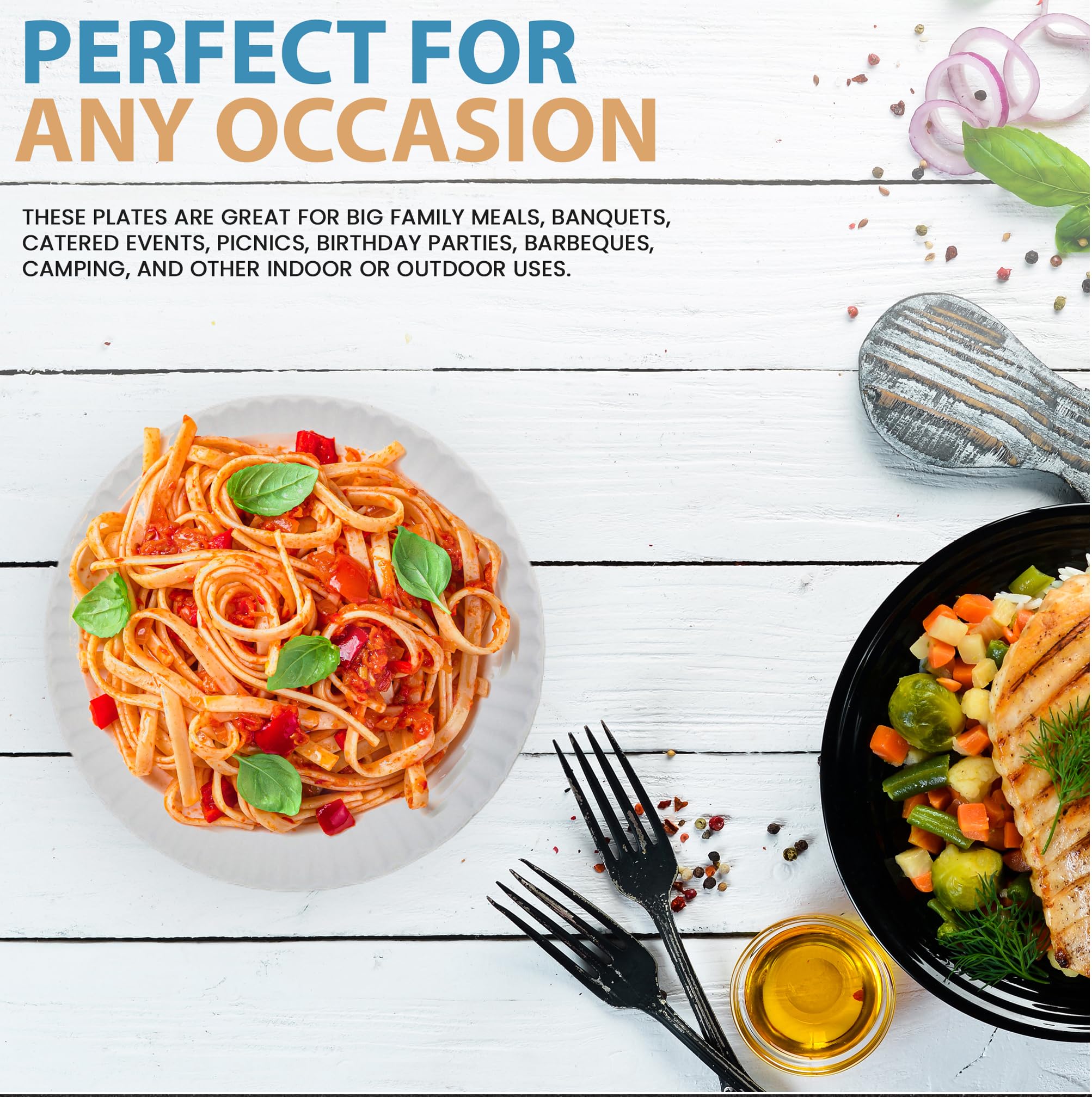 Fonteme 6-Inch Disposable Paper Plates - 1000 Count | White & Uncoated Microwavable Bulk Paper Plates | Perfect for Everyday Meals, Parties