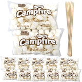 FireStix Case Pack 12 Pounds Bulk Campfire Marshmallows with (100) Roasting Sticks - (12) One Pound Bags of Large Campfire Marshmallows with 12"