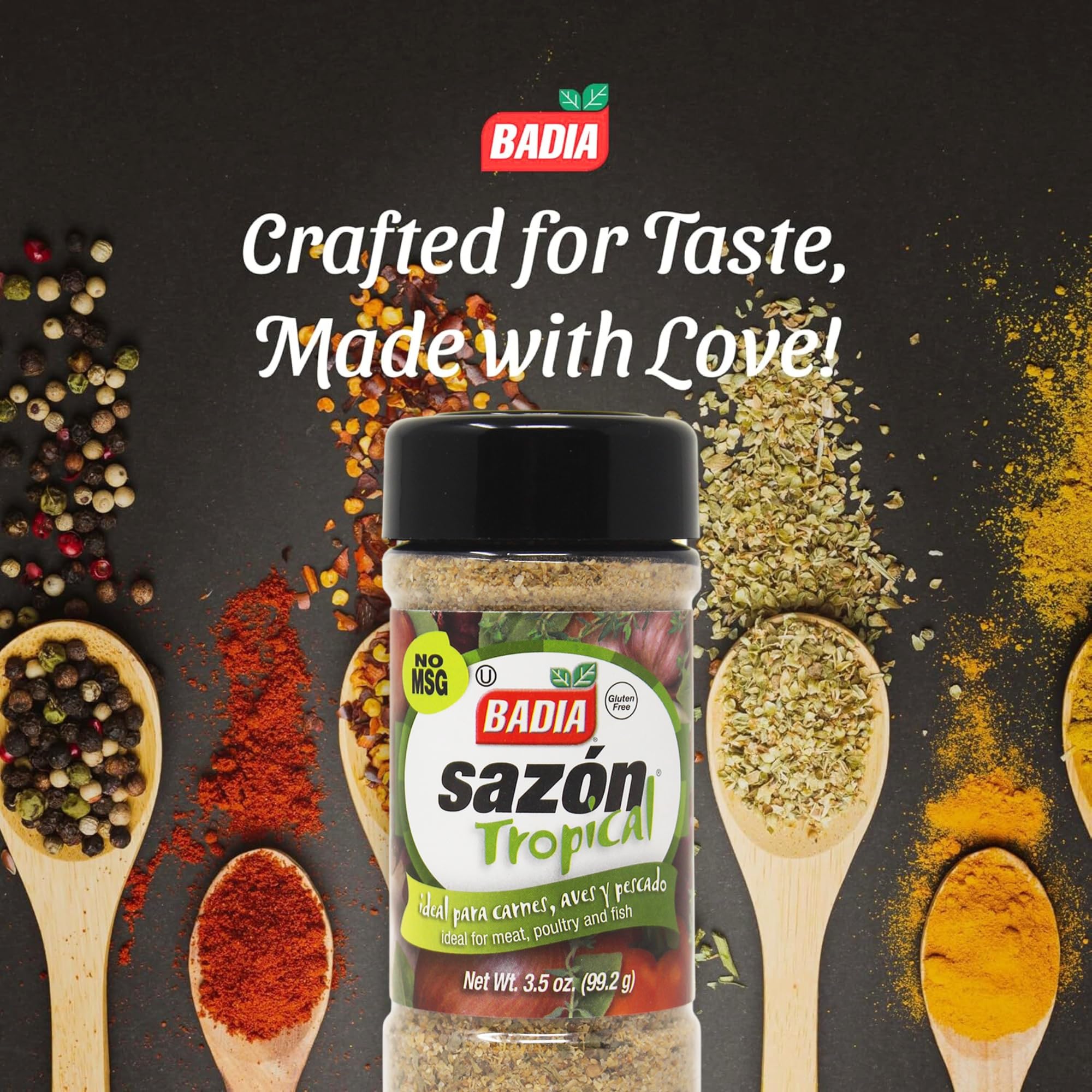 Badia Sazon Tropical, 3.5 oz - All Purpose Seasoning Blend for Flavorful Latin Dishes