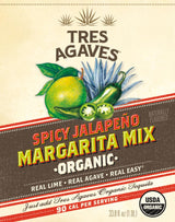 Organic Spicy Jalapeño Margarita Mix - Real Lime Juice, Agave & Chili Flavor - 90 Calories - Vegan, Gluten-Free - 750ml (2 Pack)