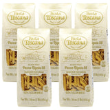 Pasta Toscana | Bronze Die Pasta | Italian Durum Wheat Semolina | Bronze die Pasta, 16 oz (Pack of 5, Penne Rigate)