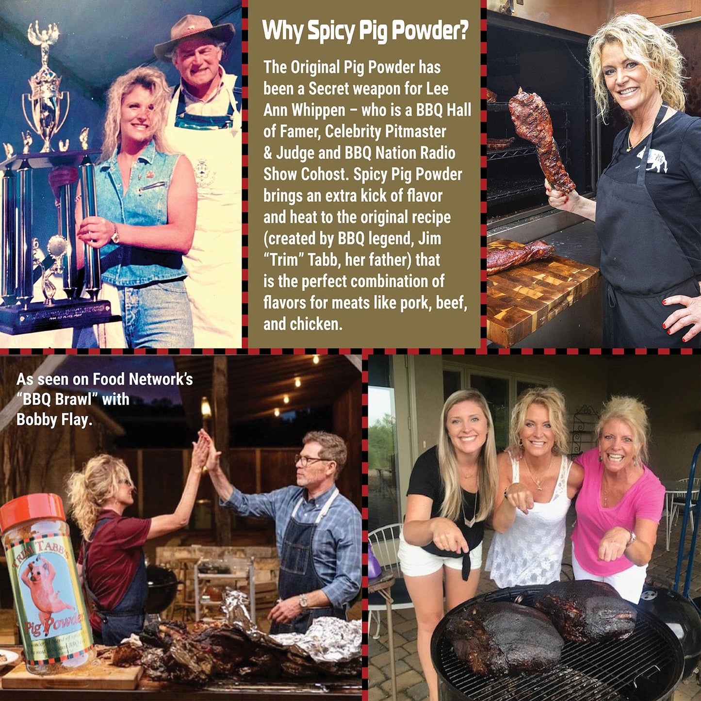 Trim Tabb’s Spicy Pig Powder Premium BBQ Barbecue Rub & Seasoning 4 Pk (48 oz) + BBQ Masters & Opener (6 Items)!