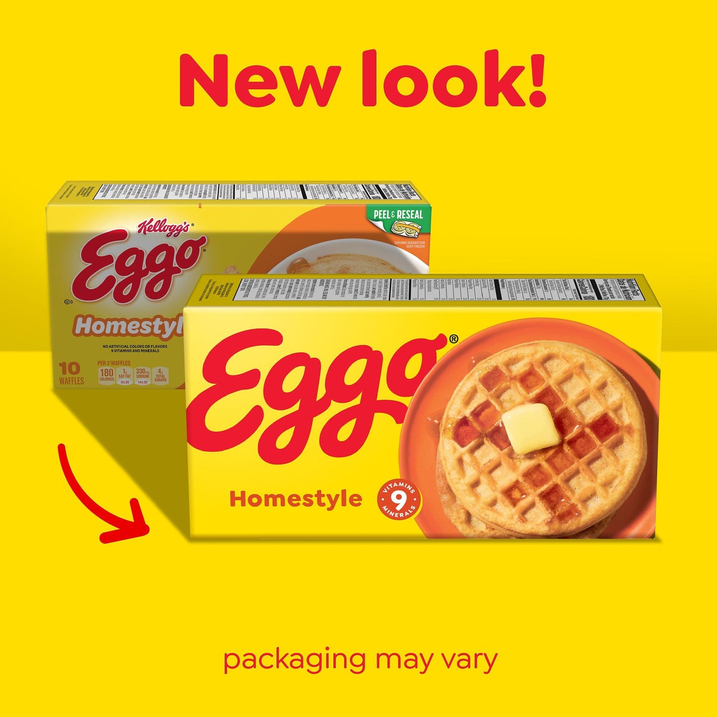 Eggo Homestyle Waffles, Breakfast Food, Frozen Breakfast, 10 Waffles (Frozen)