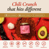 CRISPY HO Spicy Chili Oil Crunch - Premium Chili Crisp, No Seed Oils, Avocado Oil, Crunchy Garlic and Shallots - Extra Spicy, Savory, Umami Hot Sauce
