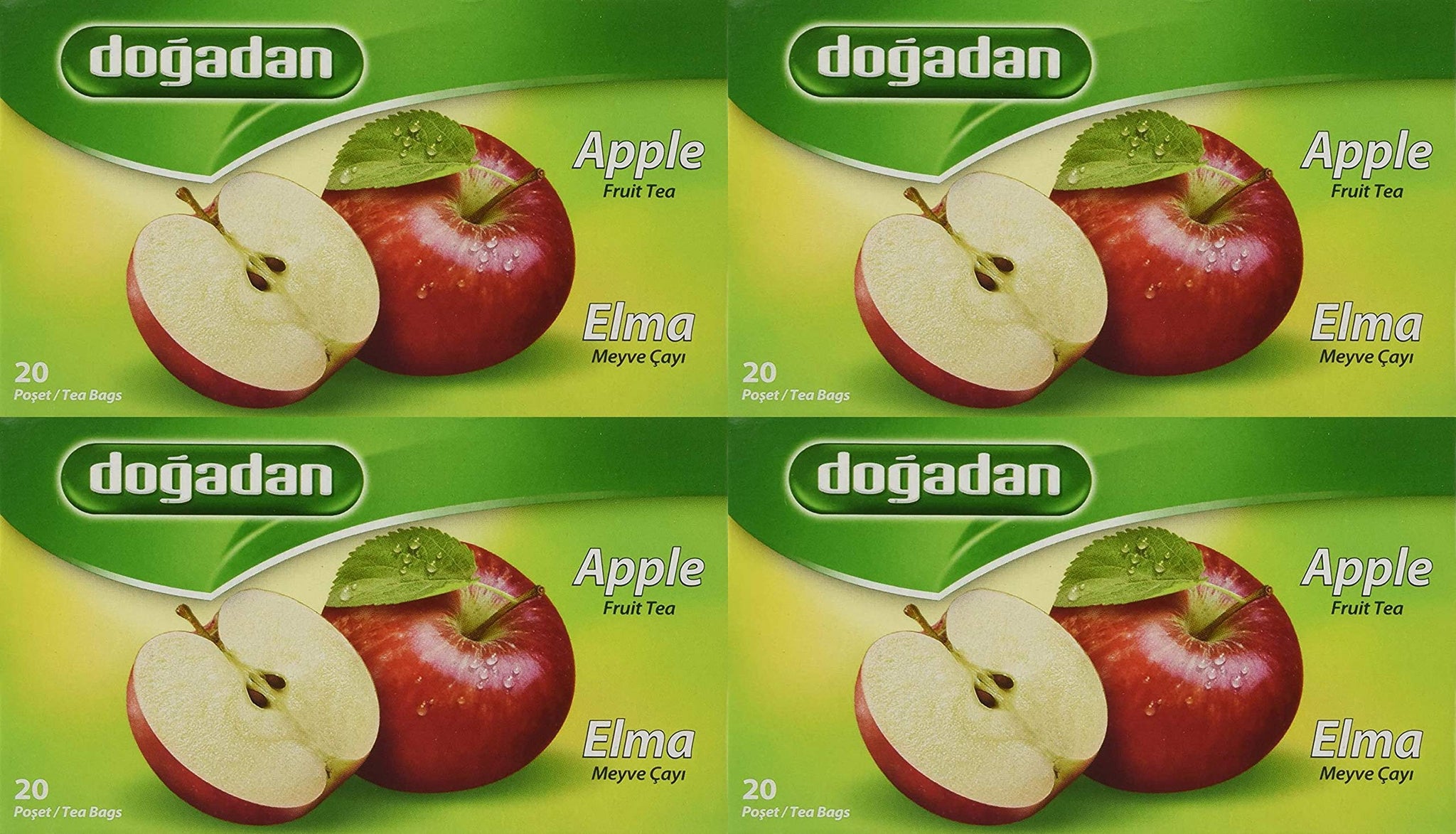 dogadan Apple Fruit Tea 20 Tea Bags Pack of 4