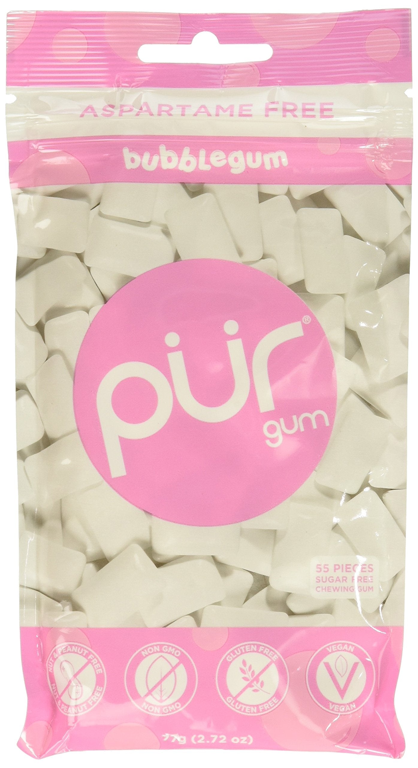 Pur Gum Gum Bubblegum Bag 55 Count (Pack of 3)