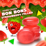 Arcor Strawberry Filled Bon Bons | 1 Pound Bag - Approx. 60 Count | Retro Candy | Strawberry Bon Bons |Hard Candy Individually Wrapped |
