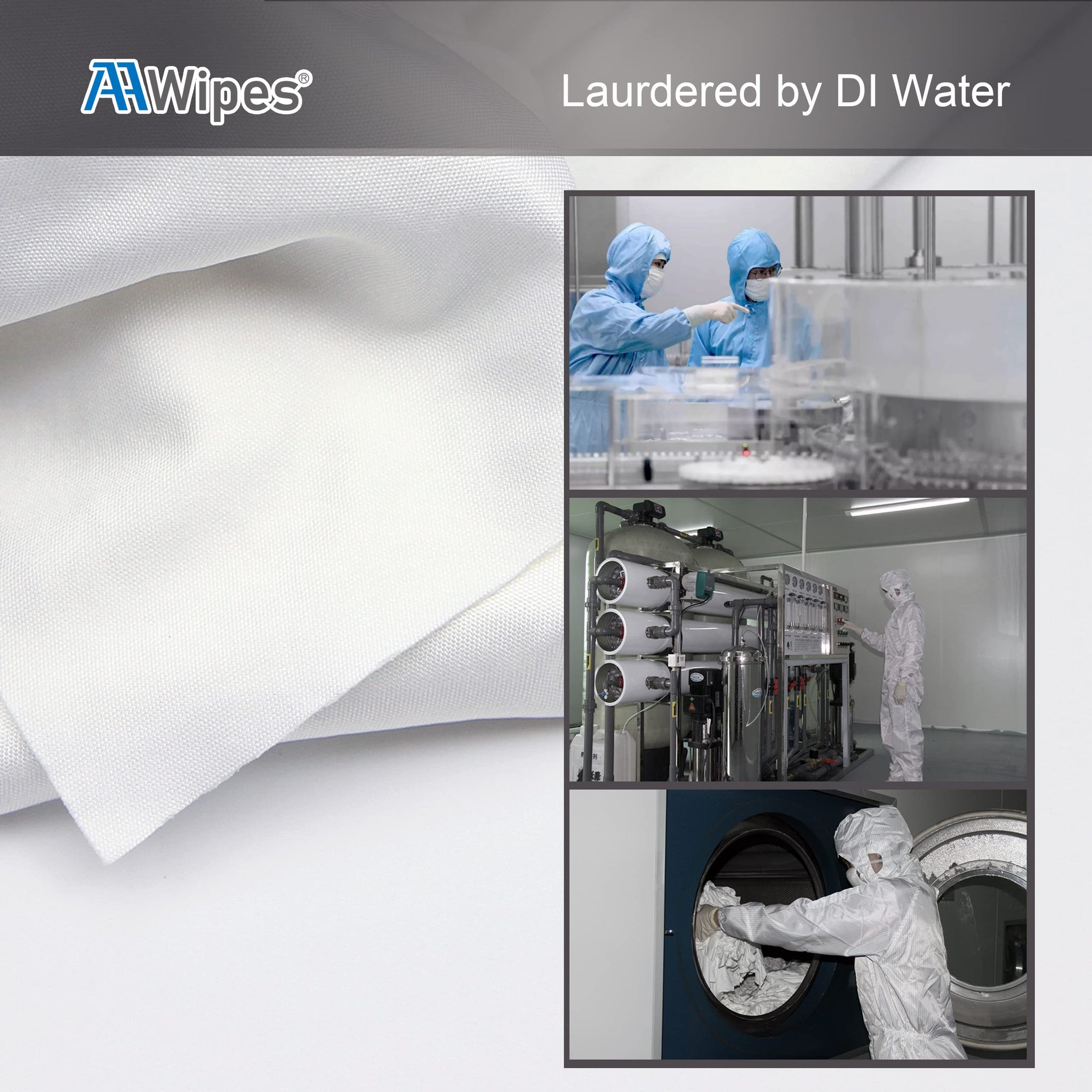 AAWipes Cleanroom Polyester Wipers 4"x4" (Bag of 400 Pcs) Double Knit 100% Polyester Wipes Lint Free Cloths with Ultra-fine Filaments, Laser Sealed