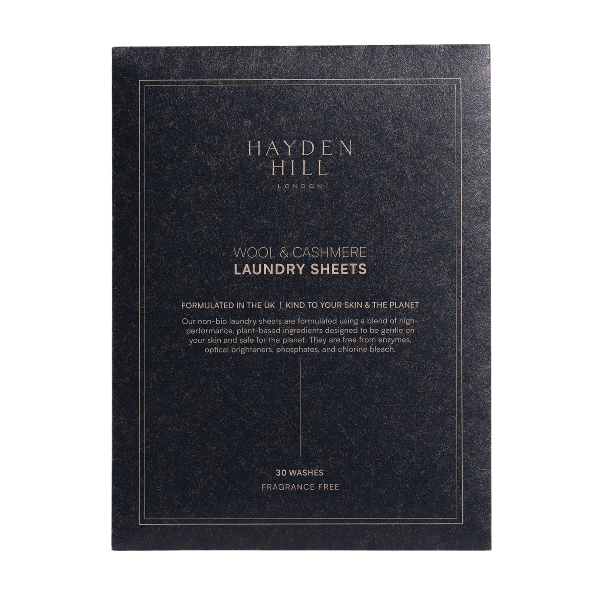Hayden Hill Laundry Sheets For Cashmere and Wool - Fragrance Free Detergent - 30 Washes (15 Sheets) - Non-Bio Plant Based - Kind To Your Skin