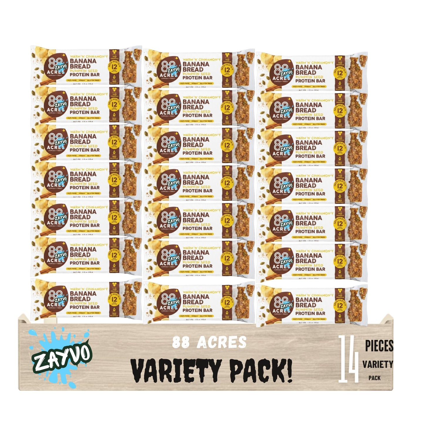 ?? ??crees Protein Bars - Banana Bread Flavor with Pumpkin Seeds, 14 Count, Healthy Snack, High Protein