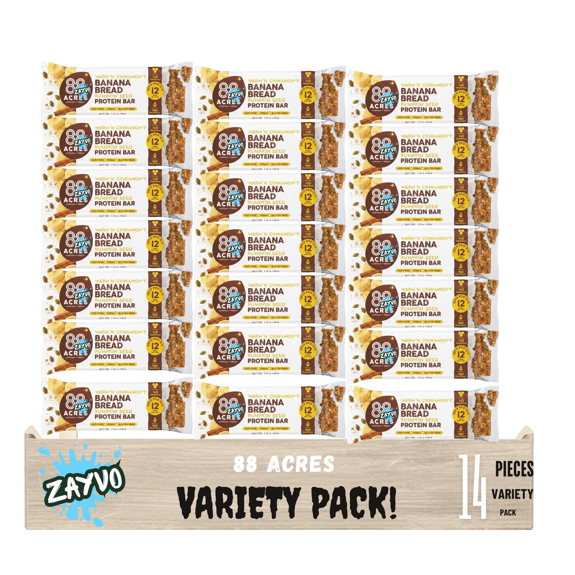 ?? ??crees Protein Bars - Banana Bread Flavor with Pumpkin Seeds, 14 Count, Healthy Snack, High Protein