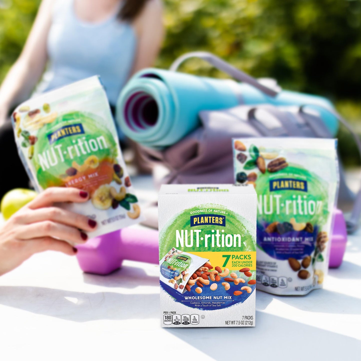 PLANTERS NUT-rition Wholesome Nut Mix, 7.5 oz Box (Contains 7 Individual Pouches) - Cashews, Almonds and Macadamias Snack Mix - No Artificial Flavors