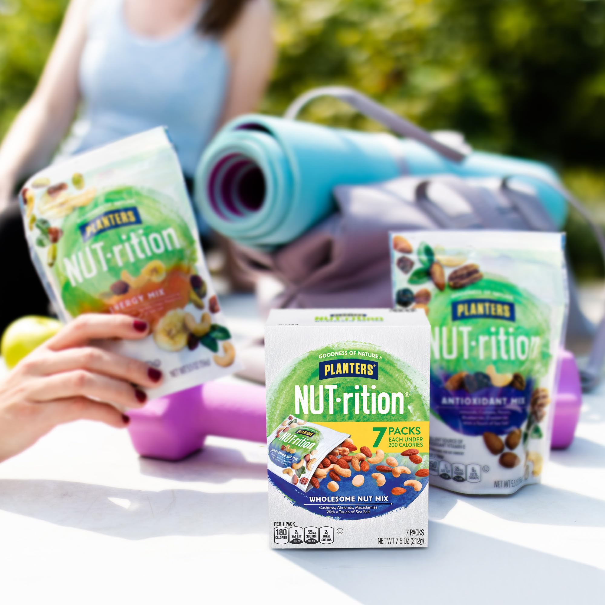 PLANTERS NUT-rition Wholesome Nut Mix, 7.5 oz Box (Contains 7 Individual Pouches) - Cashews, Almonds and Macadamias Snack Mix - No Artificial Flavors
