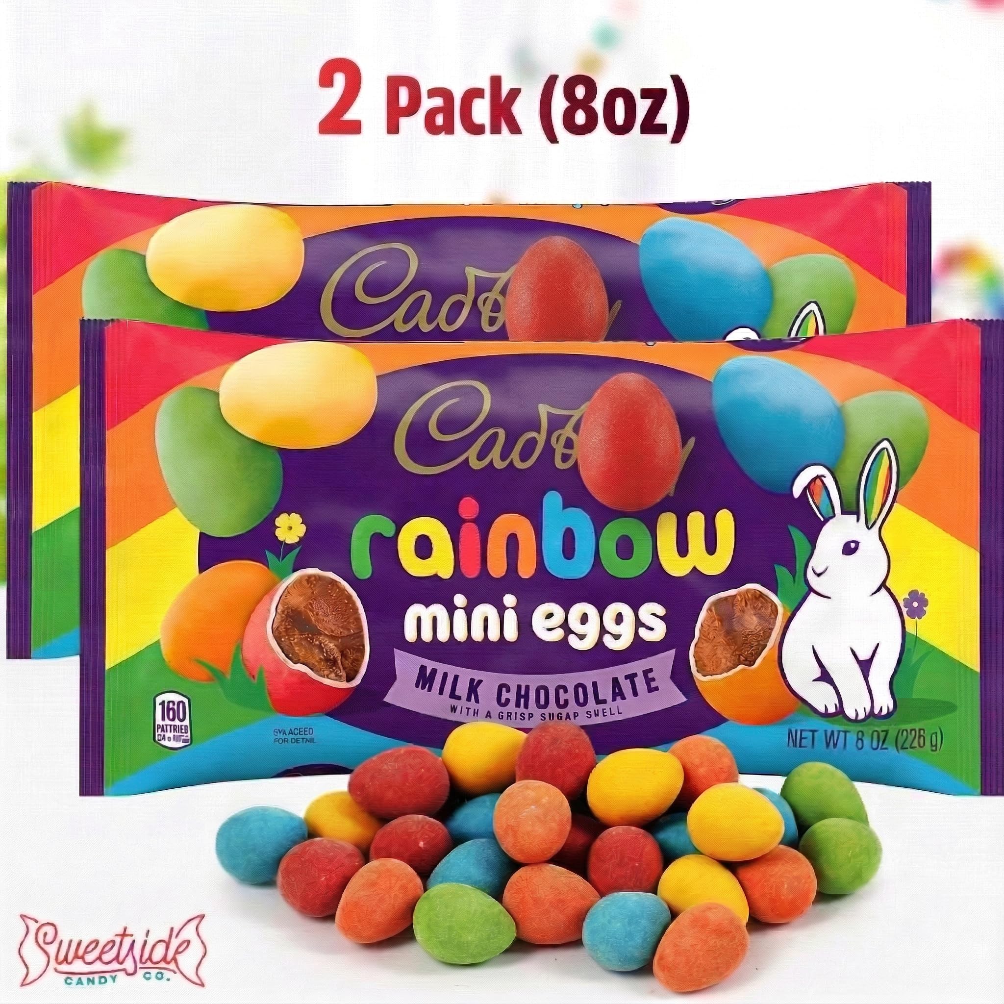 Easter Mini Rainbow Eggs (1 Pounds) 2 Bags of Chocolate Eggs Each 8 oz, Mini Eggs Perfect for Easter Celebrations, Treat Yourself to the Ultimate