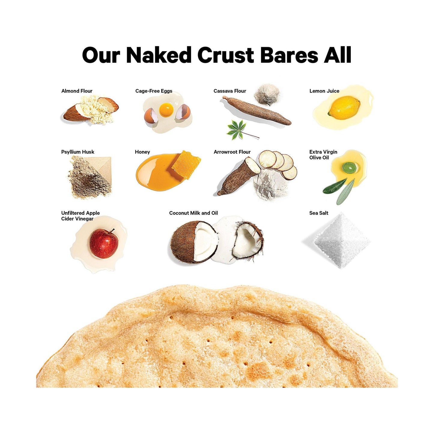 Cappello's Almond Flour Thin Crust Naked Pizza, Gluten Free, Frozen Pizza 6oz