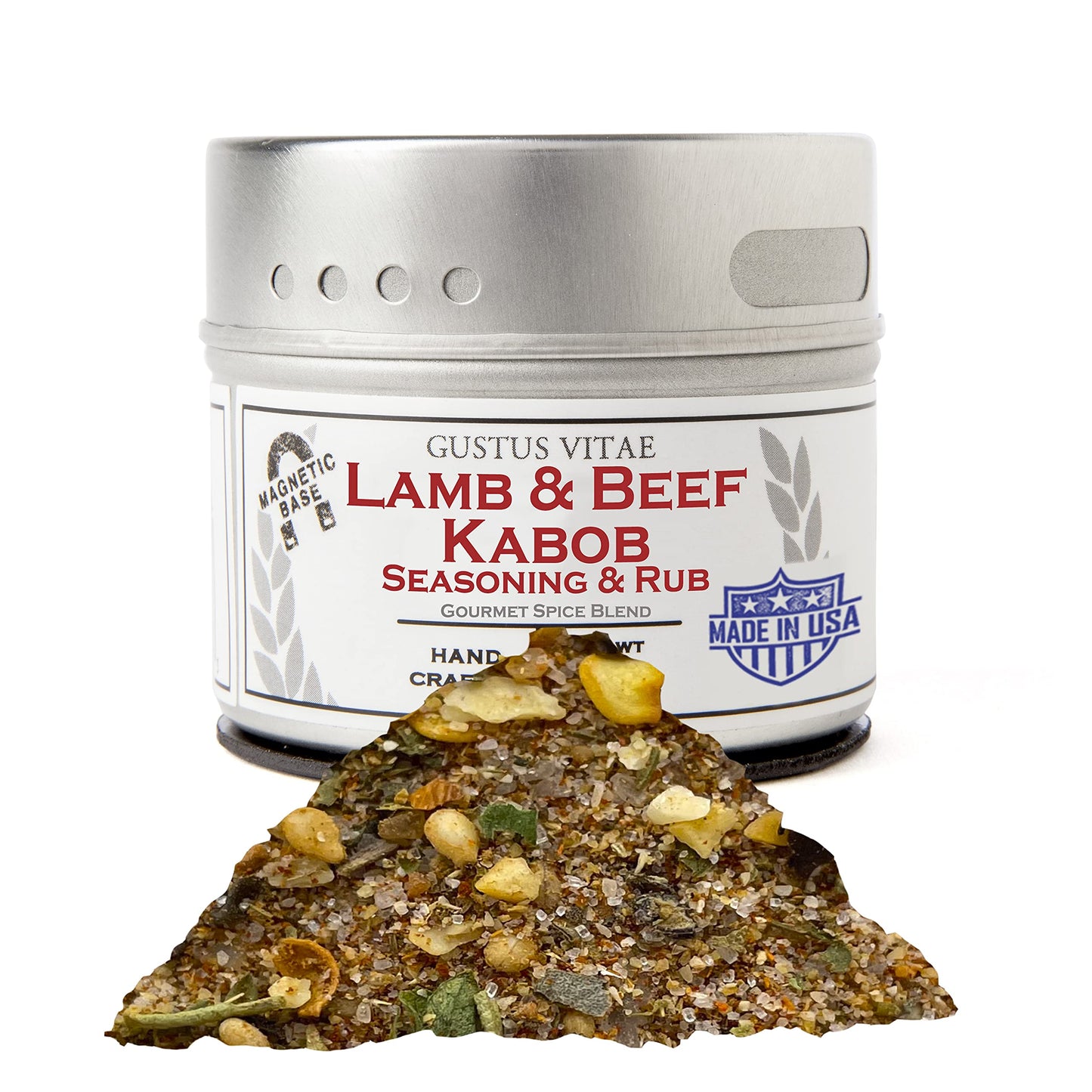 Lamb & Beef Kabob Seasoning | Authentic Gourmet Spice Blend | All Natural, Non GMO | Hand Made, Small Batch | Made in USA | Artisanal Kabob & Meat Rub