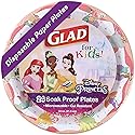 Glad for Kids Disney Princess Disposable Paper Plates, Magic is in All of Us Design - Heavy Duty, Soak-Proof, Microwavable Kid-Friendly Plates
