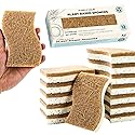 Purely Calm Plant Based Natural Sponge - Pack of 12 Cellulose Sponges, Safe on Non-Stick Cookware, Dual Sided Dish Sponge for Washing Dishes, Kitchen
