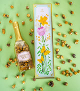 Birthday Floral Bubble Box with Chocolate Popcorn by Send A Cake, Ready to Gift, No Assembly Required - Unique Happy Birthday Gift for Women, Men