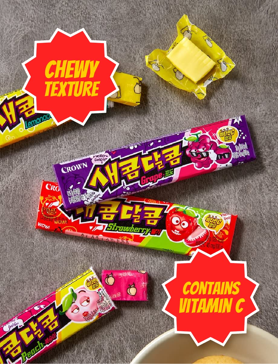KULOSORY Crown Sweet and Sour Candy 435g (29g X 15ea) (Strawberry Flavor)