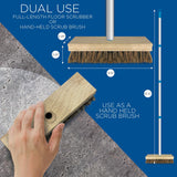 LOLA Deck Scrub Brush, 9" x 3.5" Head w/Palmyra Bristles for Outdoor Cleaning, Removes Dirt & Grime from Patios, Decks, Grout, 1 Count