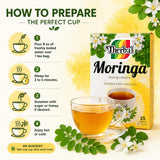 Moringa Té (Moringa Oleifera Tea) - 25 Tea Bags - Vegan, 100% Natural - Premium Therbal Brand