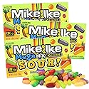 Mike and Ike Mega Mix Sour, Assorted Chewy Candies, Movie Night Snacks, 10 Fruit Flavors, 4.25 Ounces (Pack of 3)