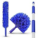Ceiling Fan Duster Cobweb Duster, Extendable Reach 20 feet, | 3-Stage Aluminum Telescoping Pole | Extends for High Ceiling Duster | Long Handle Plus 2