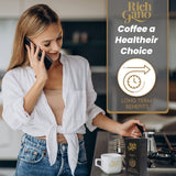 Rich Gano Reishi Mushroom Coffee - (12 Boxes of 30 Sachets) Black Coffee with Ganoderma Extract - All Natural Vegan Friendly Instant Coffee Packets
