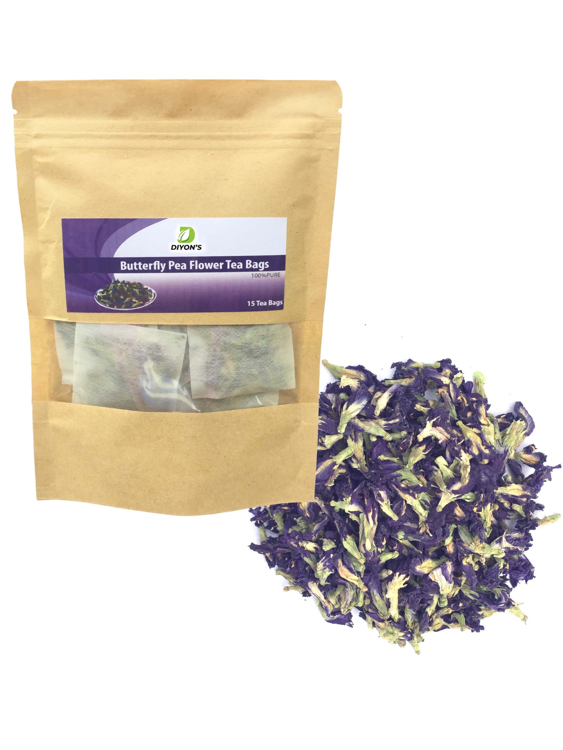 Organic air dried butterfly pea flower 15 Tea Bags