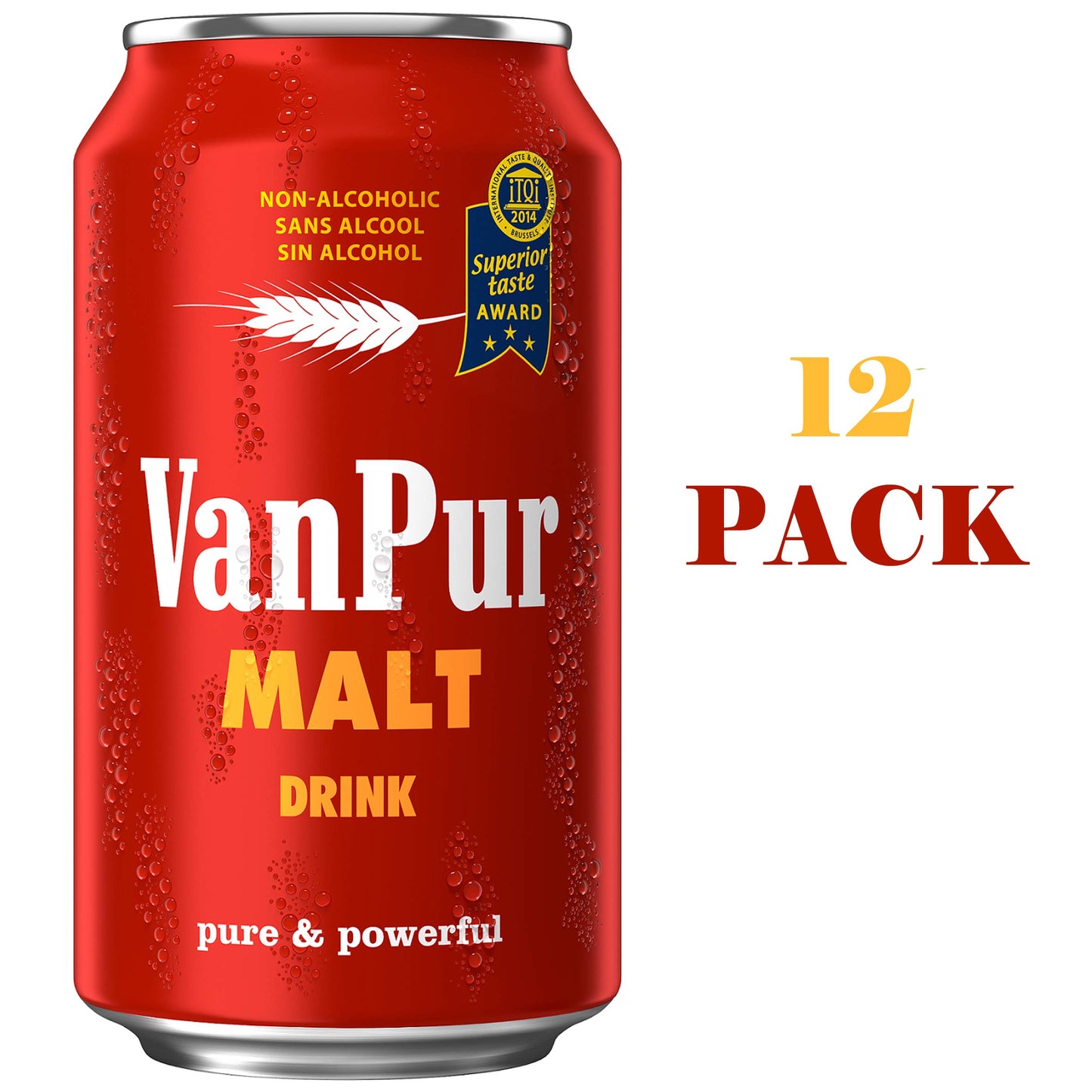 Van Pur Malt Drink, Pure Malta (0.0% Alchol) 11.2 oz 12 Pack