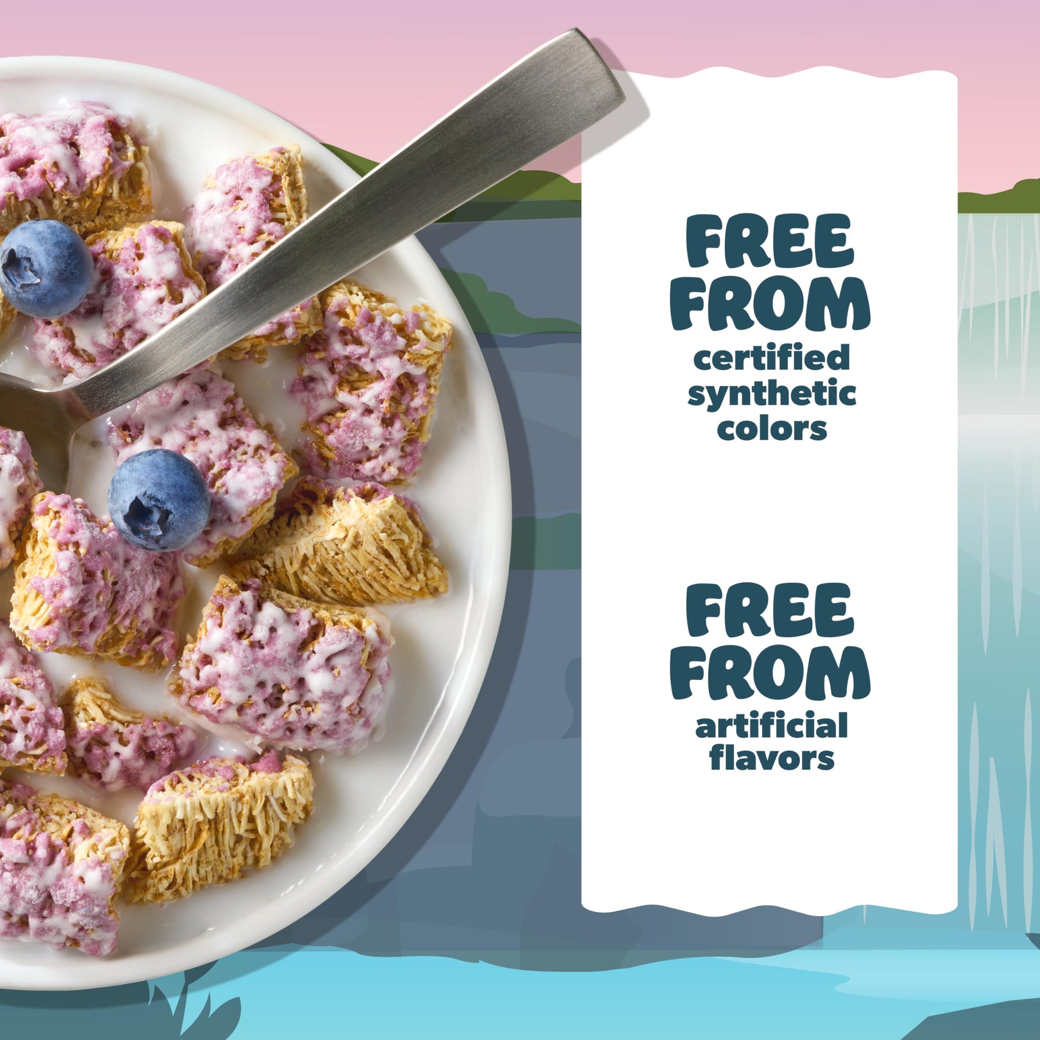 Mom's Best Blueberry Wheatfuls Shredded Wheat Cereal, Made with Whole Grain, No Artificial Flavors or Preservatives, 22 oz Box