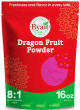 Byait Freeze Dried Dragon Fruit Powder 16 Oz, Fine Pitaya Powder for Food Coloring, Baking, Smoothies, Drinks, Ice Cream, Cocktails, Vegan, Non-GMO