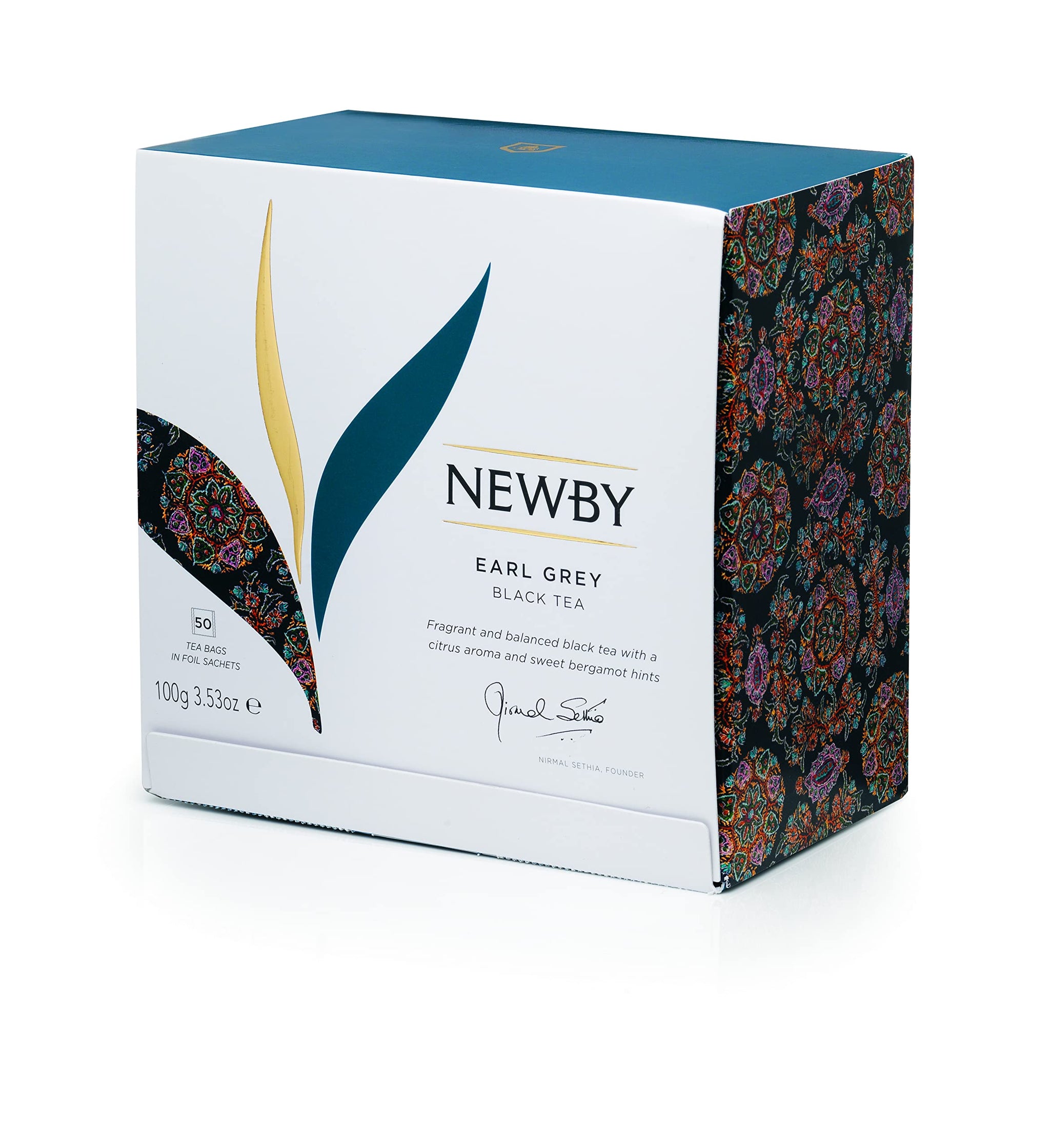 Earl Grey Black Tea by Newby Teas - 50 Individually Wrapped Tea Bags - Flavoured with Pure Bergamot Oil - Premium Black Tea Blend